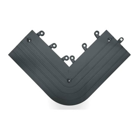 Tennesee Mat Co Wearwell ErgoDeck Heavy Duty Outside Corner 7/8in Thick 1.25' x 1.25' Black - Case of 4 560.78x6x15x15BK-CS4